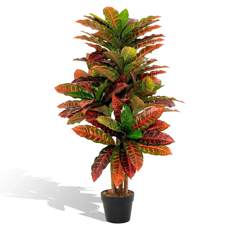 Tropical Artificial Croton Palm Tree â€?UV-Resistant Outdoor or Indoor Use