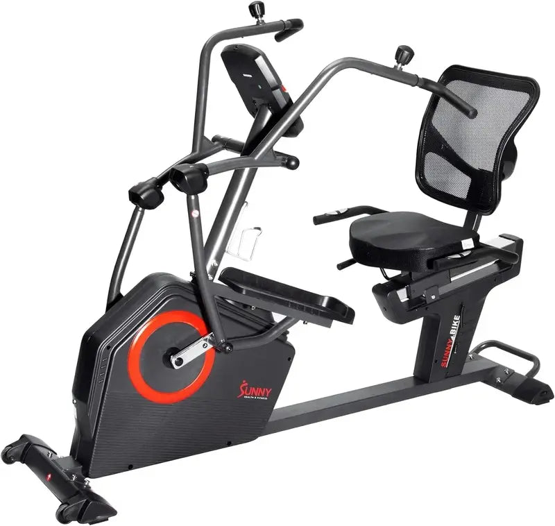 SunnyFit SF-RBE4886SMART Electromagnetic Recumbent Elliptical â€?Bluetooth-Enabled Cross Trainer with Arm Exercisers & Low-Entry Seat