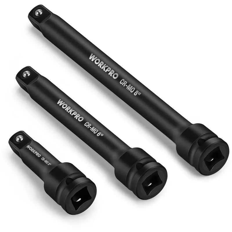 WORKPRO 3-Piece Heavy-Duty Impact Extension Bar Set: 3â€? 6â€? and 8â€?(1/2â€?Drive)