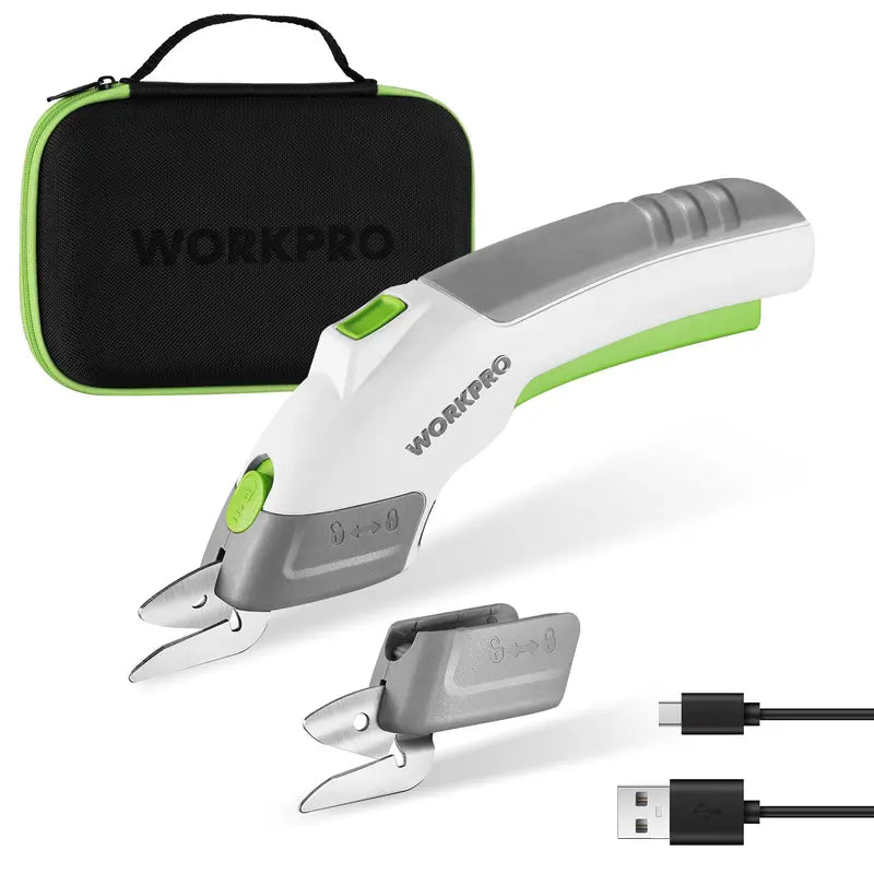 WORKPRO 4V Dual-Blade Cordless Electric Scissors â€?Rechargeable & Lightweight