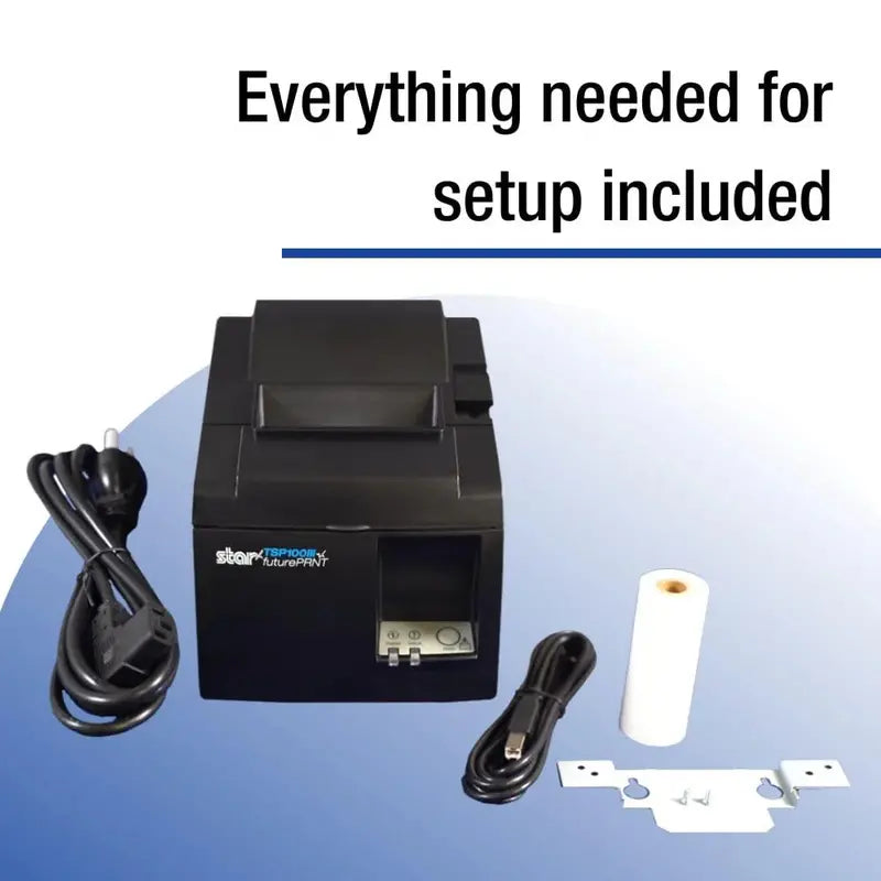 Star Micronics TSP143III Bluetooth Thermal Receipt Printer, High-Speed, Compact, iOS/Android/Windows Compatible
