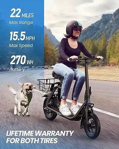 URBANMAX C1 Foldable Electric Scooter with Comfort Seat â€?450W Motor, 22-Mile Range