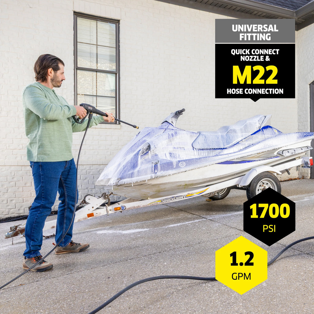 K?rcher Pressure Washer K1700, CETA Certified, 3 Spray Nozzles, Detergent Tank, for Cars, Driveways, Siding, Patios, 1.2 Max. GPM
