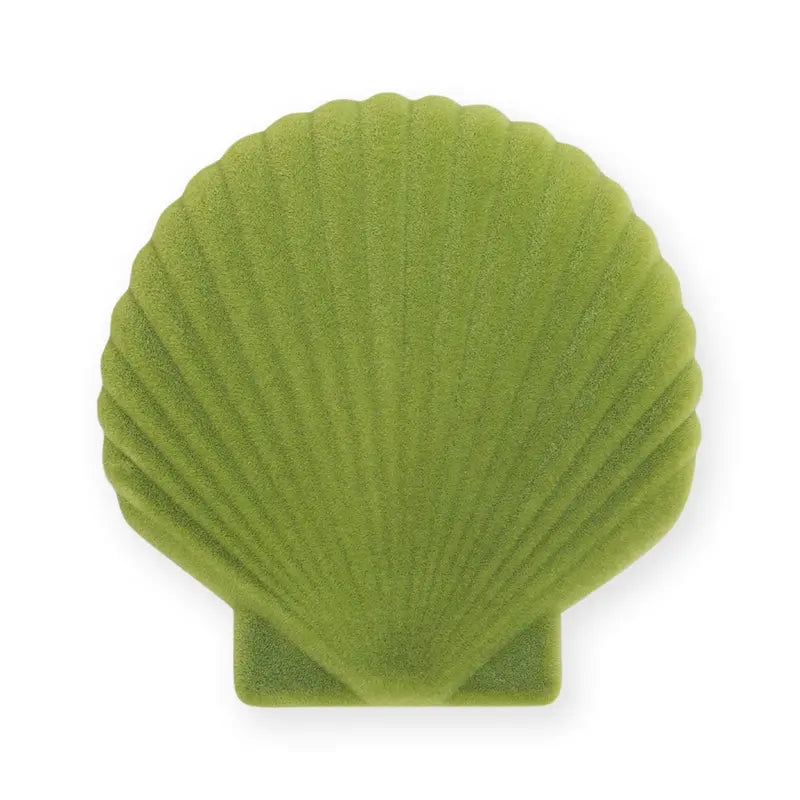 Venus Velvet Seashell-Shaped Jewelry Storage Box â€?Emerald Green
