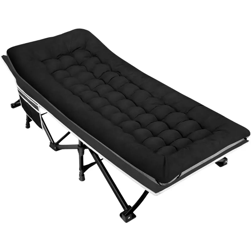 Wide 28â€?Folding Camping Cot with High-Density Mattress â€?600 lb Weight Limit