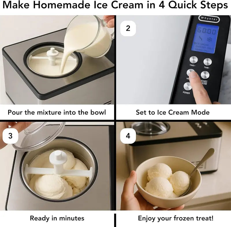 Whynter ICR-300SS Compressor-Powered Rolled Ice Cream Maker â€?0.5-Quart Stainless Steel Unit