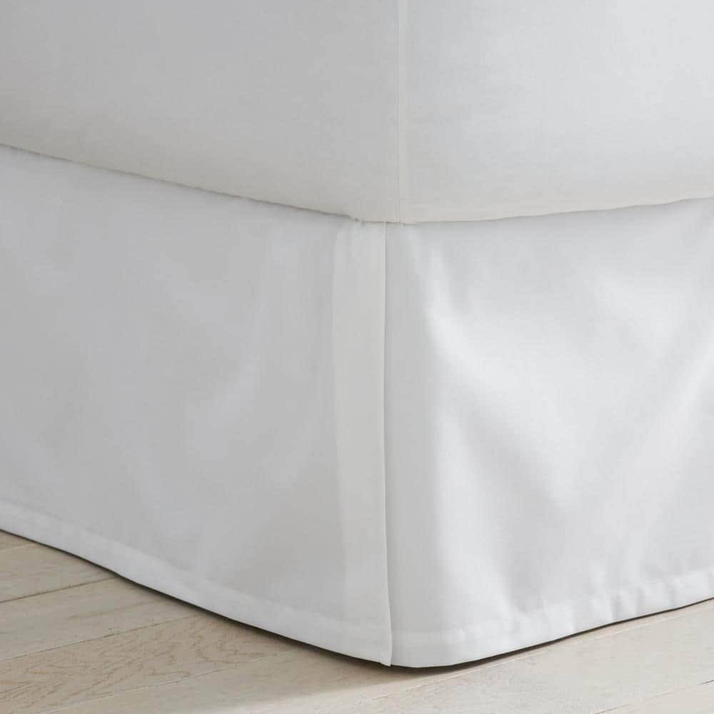 Company Cotton Wrinkle-Free 14 in. White Full Bed Skirt