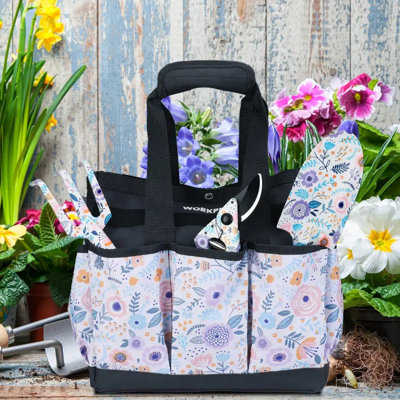 WORKPRO 12â€?× 12â€?× 6â€?Garden Tool Storage Bag â€?9-Compartment Organizer