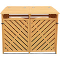 Hanover Outdoor 4.9 ft. x 4 ft. Wooden Trash Bin and Recyclables Storage Shed - HANWS0104-NAT