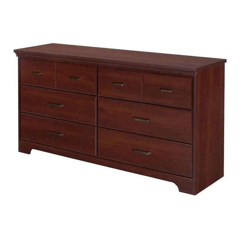 Versa Country Cottage Double Dresser â€?6-Drawer Rustic Bedroom Storage Solution