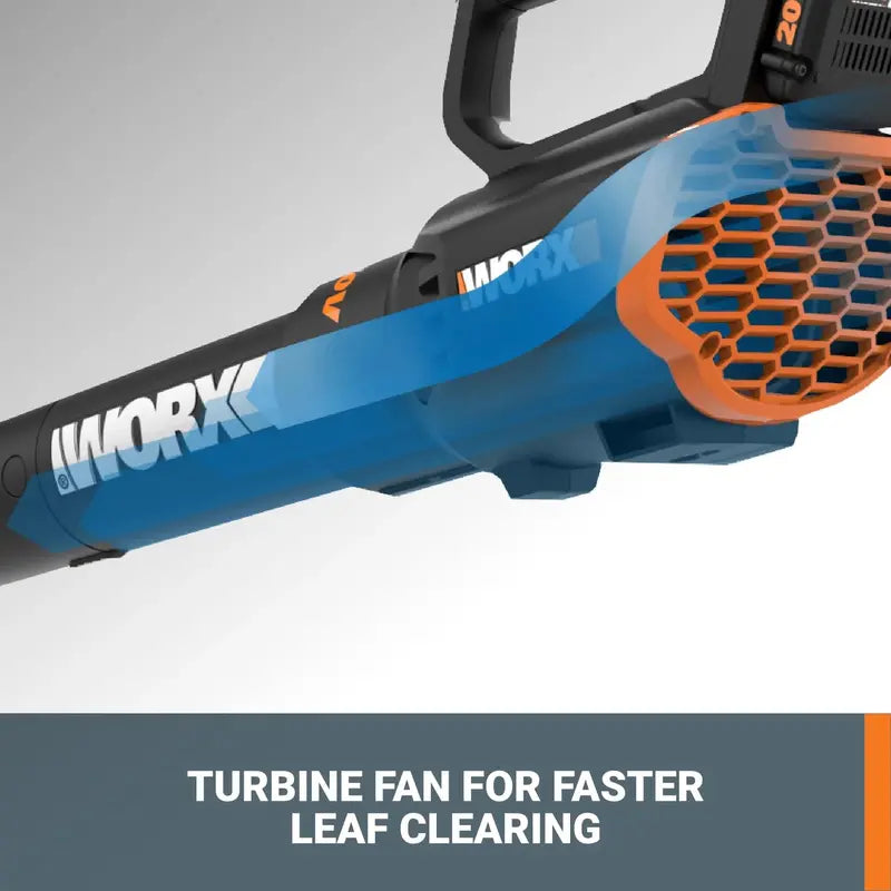 Worx 20V Turbine Leaf Blower â€?Two-Speed Cordless Yard Cleanup Tool