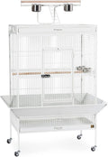 Wrought Iron Select Bird Cage â€?Chalk White, 36â€?x 24â€?x 66â€? Spacious Avian Habitat