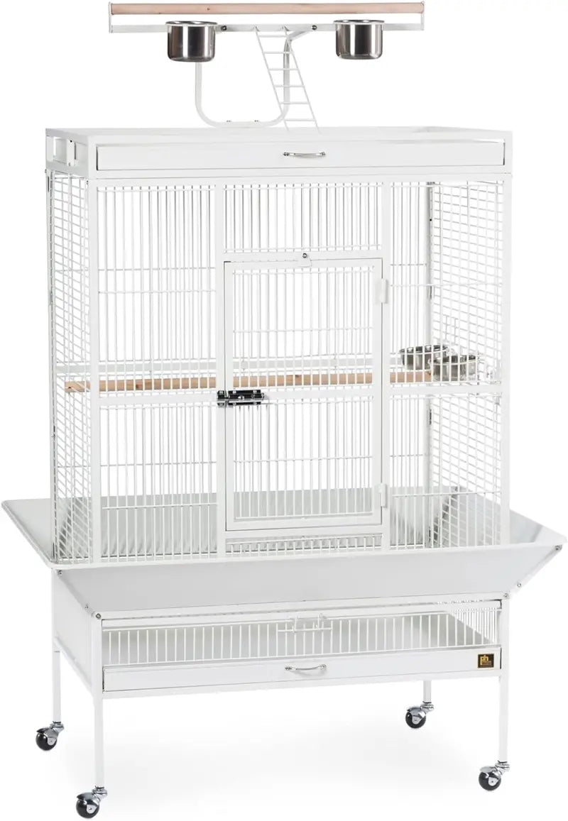 Wrought Iron Select Bird Cage â€?Chalk White, 36â€?x 24â€?x 66â€? Spacious Avian Habitat