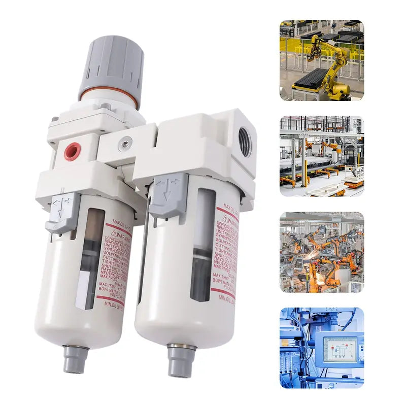 YIYIBYUS 1/2â€?NPT Air Pressure Regulator, Air Dryer Filter System, Water Trap Separator Semi-automatic Drain