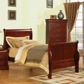 Transitional Twin Sleigh Bed â€?Louis Philippe III Collection in Cherry Finish (Box Spring Required)