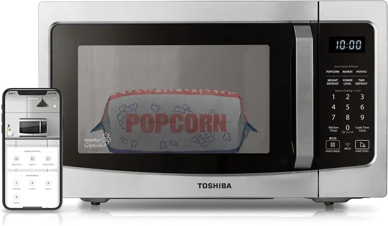 Toshiba ML-EC42P(SS) 4-in-1 Countertop Microwave Oven â€?Convection, Air Fryer, Smart Sensor Cooking, 1.5 Cu Ft, 1000W, Silver