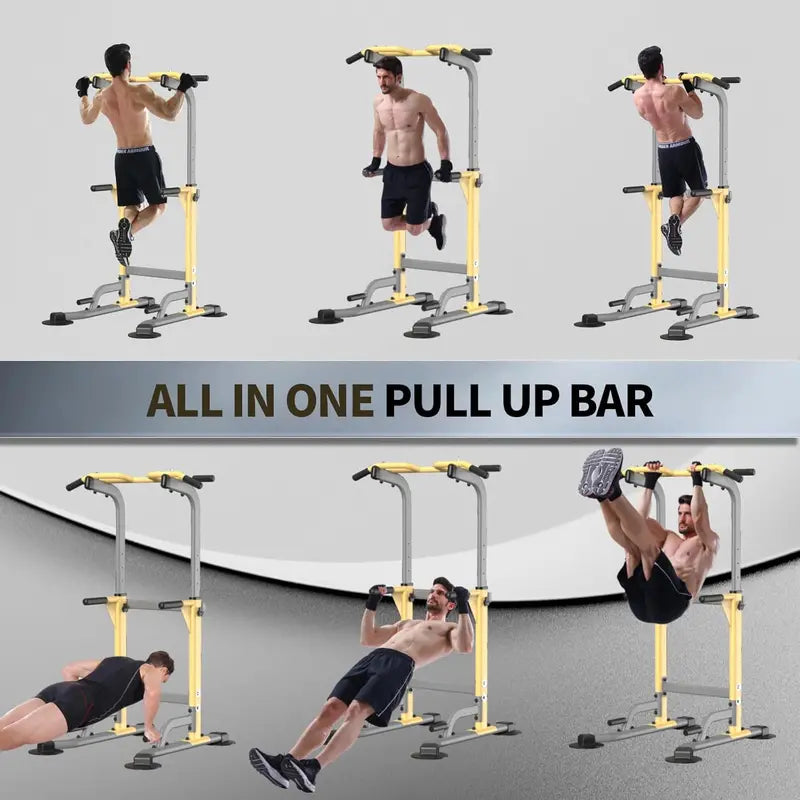 ZHICHI Pull-Up and Dip Station â€?Freestanding Multi-Grip Fitness Tower for Home Workouts