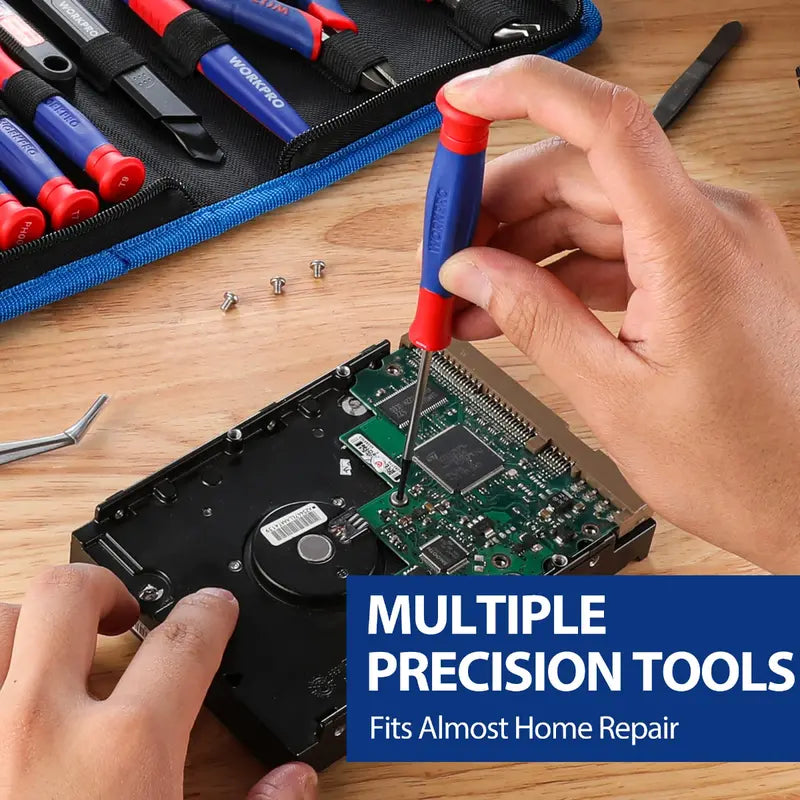 WORKPRO 33-Piece Precision Repair Tool Kit with Pliers â€?Pink Ribbon Edition