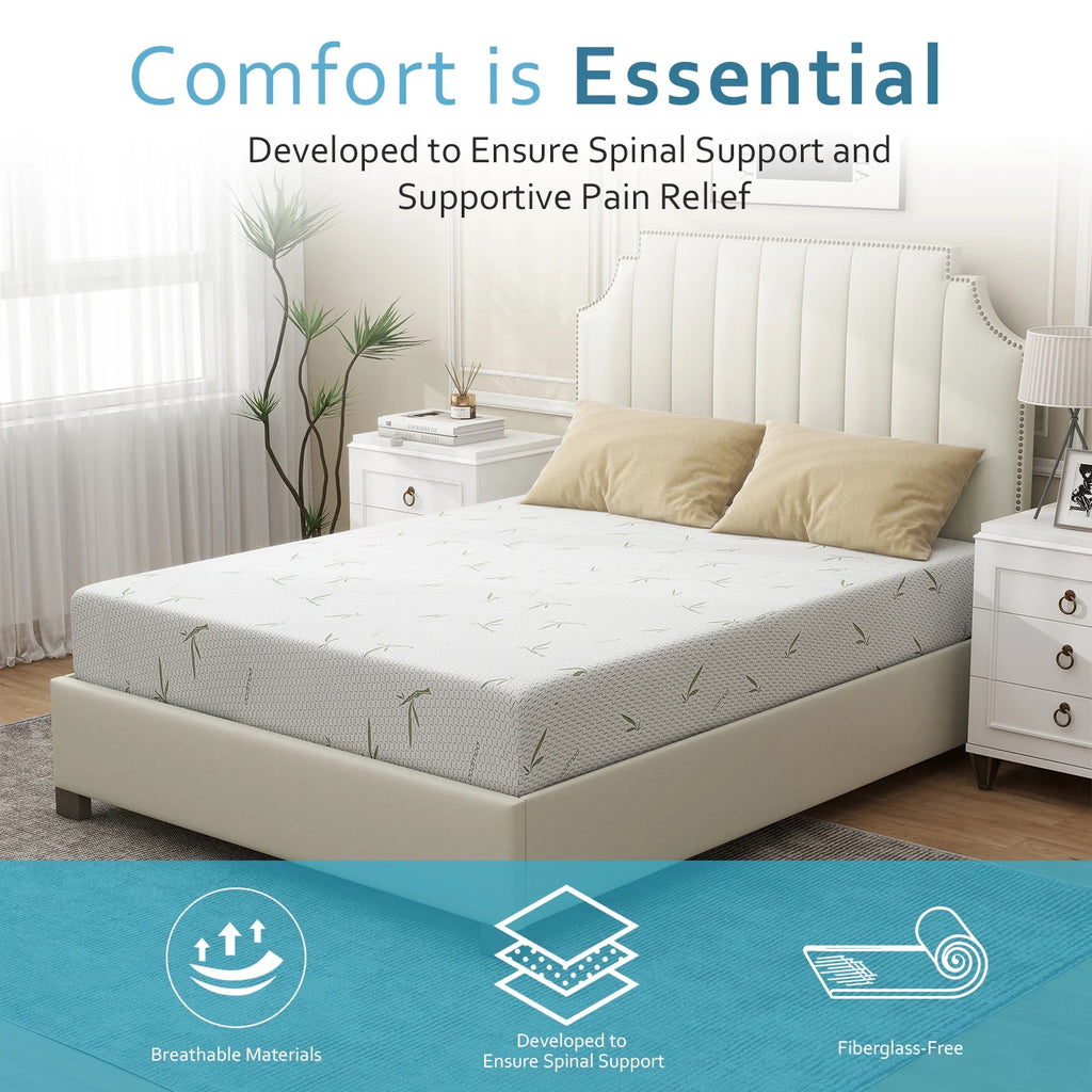 6'' Twin Size Memory Foam Mattress with Cover Breathable Bed Mattress in a Box, Certipur - US, Made in USA