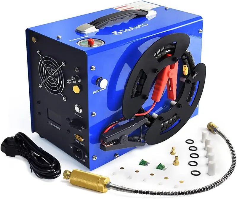 Vertical Reel-Type Portable Air Compressor â€?Oil-Free, 4500 PSI, Compatible with PCP Rifles & Paint Guns