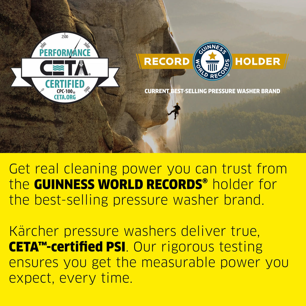 K?rcher Pressure Washer K1700, CETA Certified, 3 Spray Nozzles, Detergent Tank, for Cars, Driveways, Siding, Patios, 1.2 Max. GPM