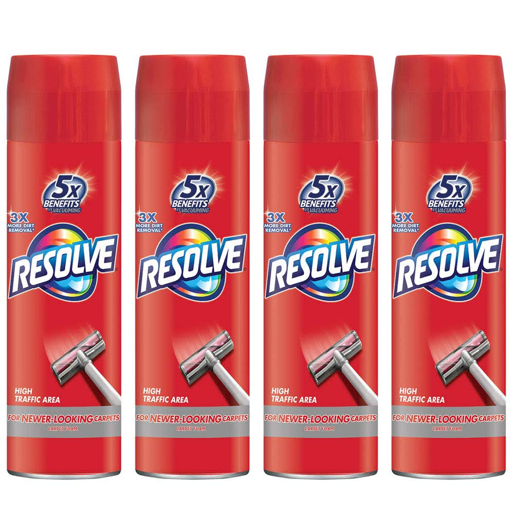 Resolve High Traffic Carpet Foam 88 oz 4 Cans x 22 oz Cleans Freshens Softens