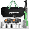 WORKPROX 20V Dual-Socket Cordless Ratchet Wrench Kit â€?1/2â€?& 3/8â€?Drive, 74 Ft-Lbs Torque, Includes Two Batteries