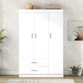 Three-Door Wardrobe with Dual Lower Drawers â€?Space-Saving Bedroom Storage