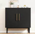 Versatile Free-Standing Wooden Cabinet â€?Sleek Black Storage Unit for Living Rooms, Bedrooms, or Entryways
