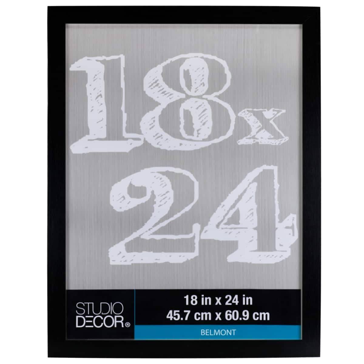 18" x 24" Belmont Picture Frame by Studio Dcor - Includes Pre-attached Hanging Hardware, Horizontal or Vertical - MDF, Black, Bulk 4 Pack