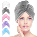 AIDEA Microfiber Hair Towel Wrap, 5 Pack Hair Turbans, Super Absorbent Quick Dry Hair Towel Wrap for All Hair Types Anti Frizz, 26"G10"