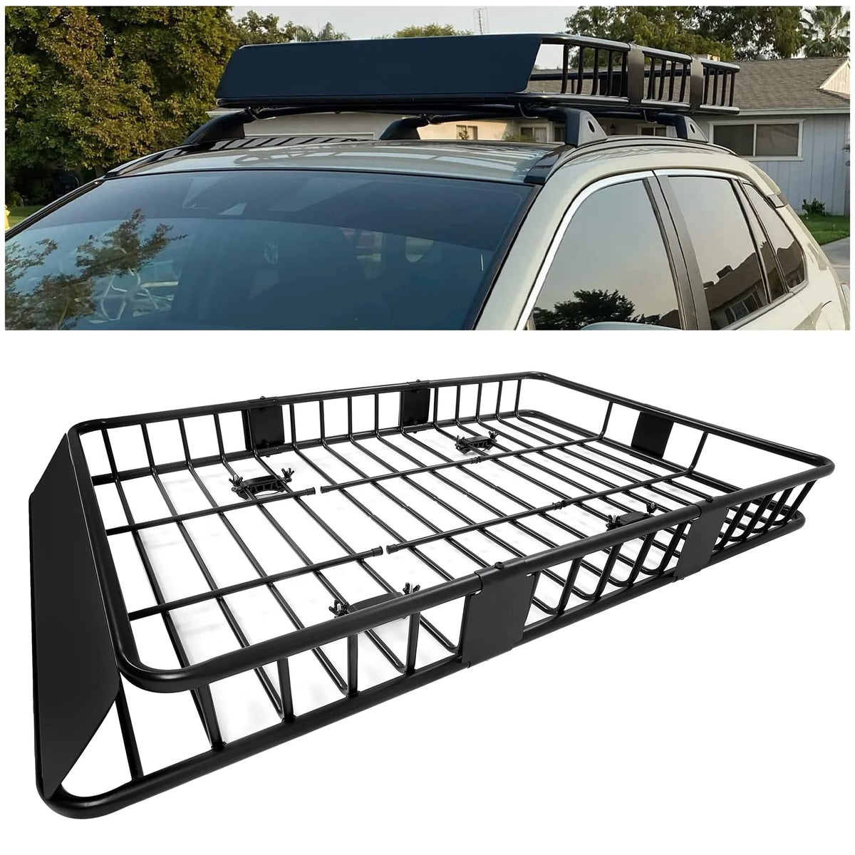 ECOTRIC 64 x 38 x 4'' Universal Roof Rack Cargo Carrier Basket