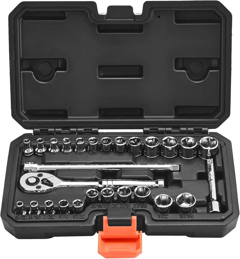 VEVOR Professional Mechanics Tool Set â€?Metric & Standard Socket Kit with Deep and Regular Sockets