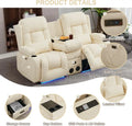 TUNYI Electric Loveseat Recliner â€?Massage, Heat, USB Ports, LED Lighting & Storage