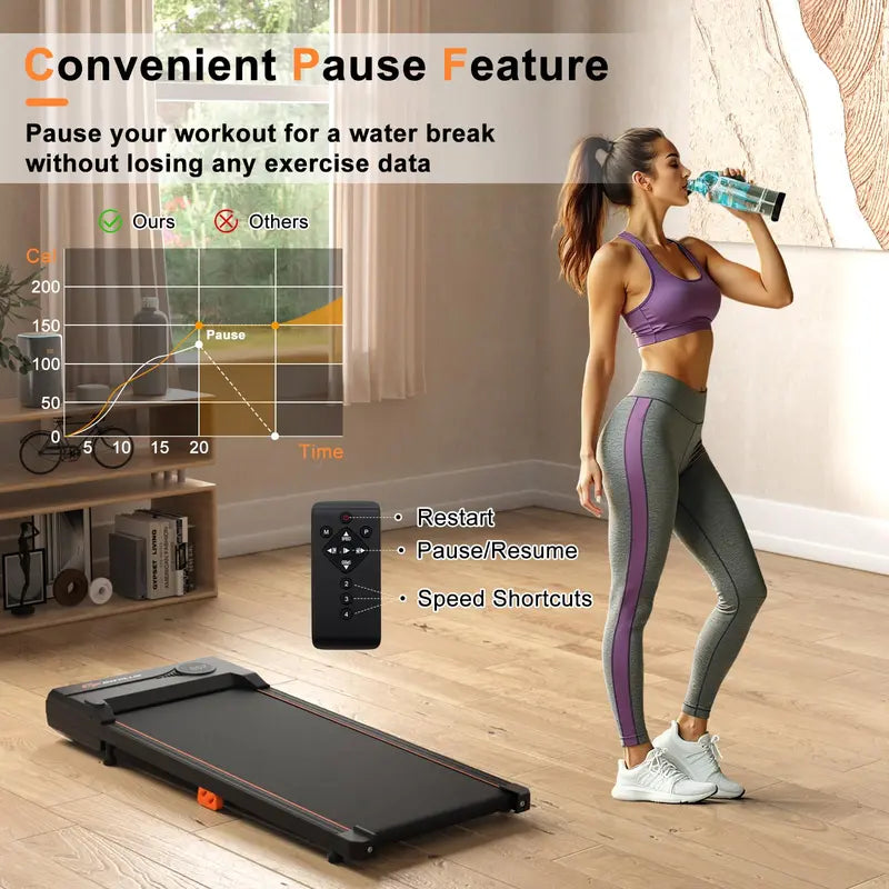 Under-Desk Walking Pad â€?Quiet Treadmill with 340-LB Capacity, Remote & LED Display