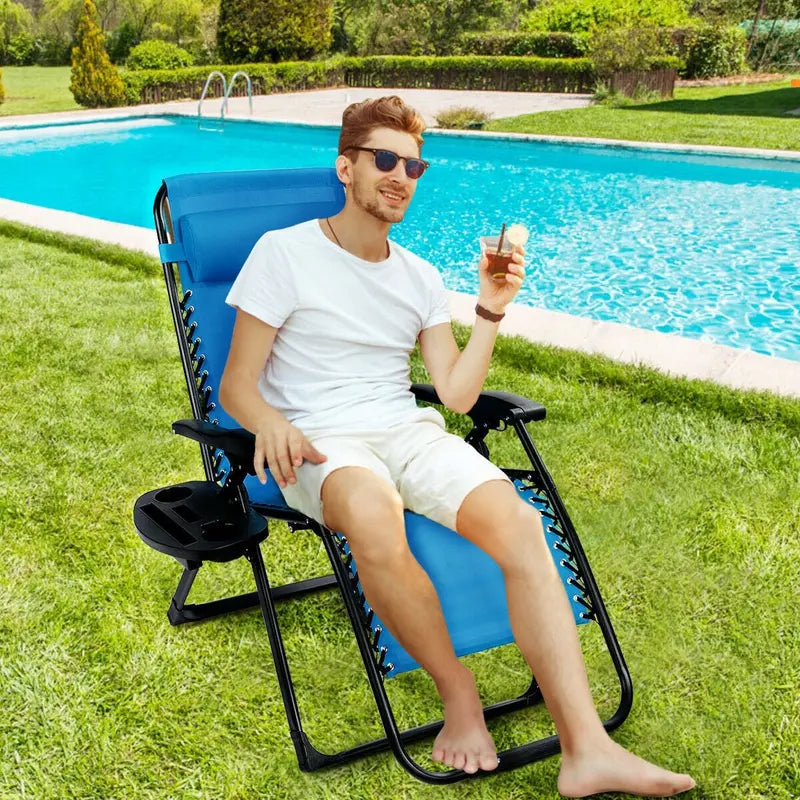 Zero-Gravity Recliner Chair â€?500-Lb Capacity Oversized Lounge with Cup Holder