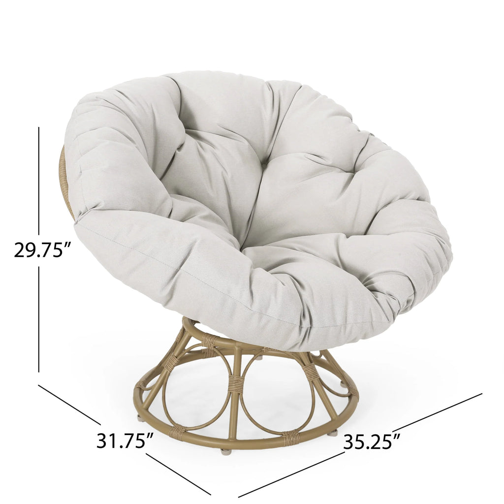 Noble House Raylea Outdoor Wicker Chair, Beige, Light Brown