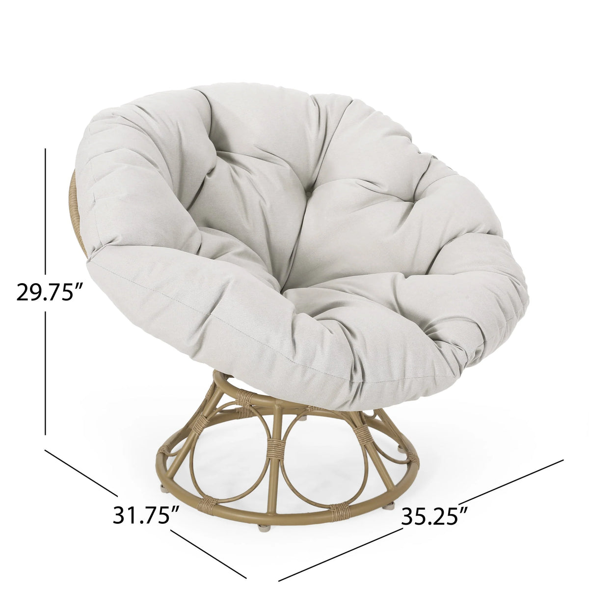 Noble House Raylea Outdoor Wicker Chair, Beige, Light Brown
