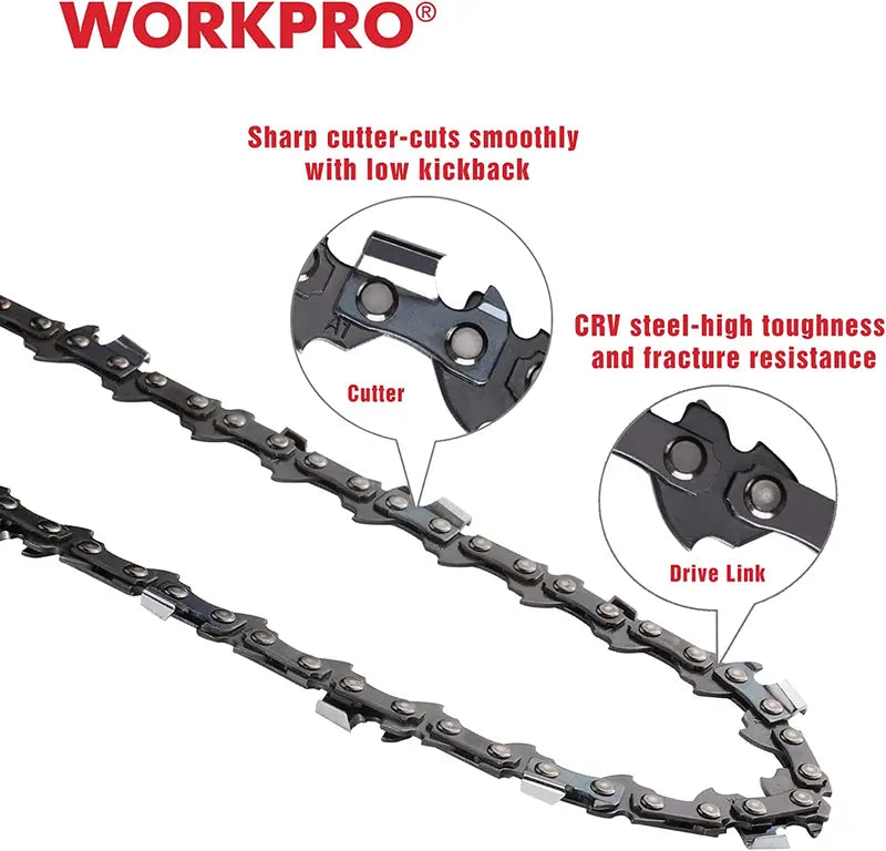 WORKPRO 16-Inch Chainsaw Chain â€?2-Pack, 3/8â€?Pitch, 56 Drive Links Compatible with Standard Saw Models