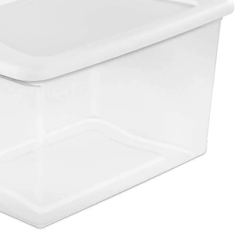 Sterilite 64-Quart Clear Storage Totes with Lids â€?Set of Six Durable Bins