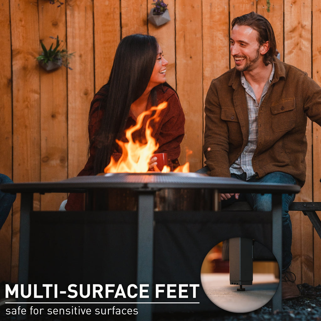Solo Stove Fire Pit Surround Tabletop, Small | Elevation for Ranger and Bonfire Wood Burning Outdoor Fire Pit, Powder - Coated Steel/ UV - Resistant Outdoor Fabric, Dimensions (Hxdia): 20 x 42 in, Black