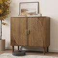 Walnut-Finish Sideboard â€?Freestanding Dining Cabinet with Built-In Cable Management