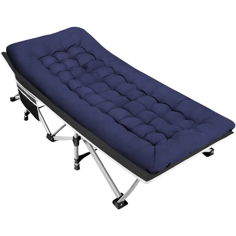 Wide 28â€?Folding Camping Cot with High-Density Mattress â€?600 lb Weight Limit