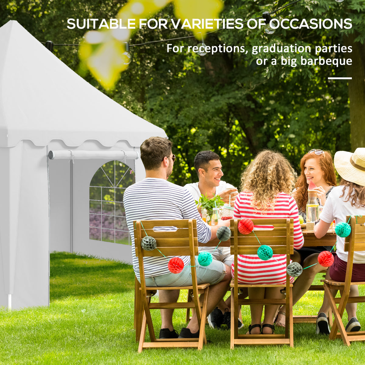 Outsunny 22.3' x 16.4' White Event Outdoor Canopies, Portable