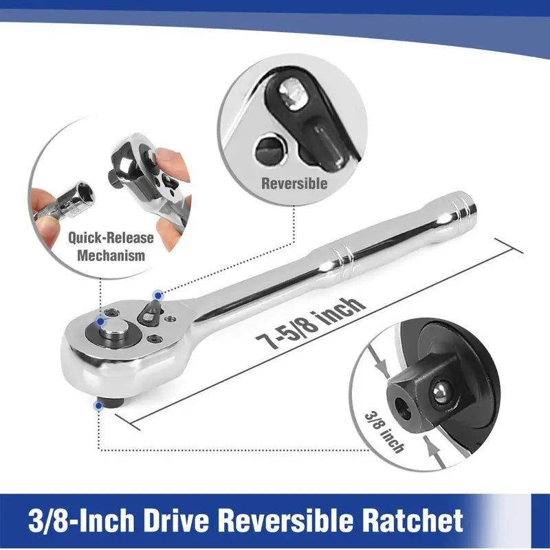 WORKPRO 39-Piece Drive Socket Wrench Kit â€?1/4-Inch and 3/8-Inch Ratchet Set with Metric and SAE Sockets