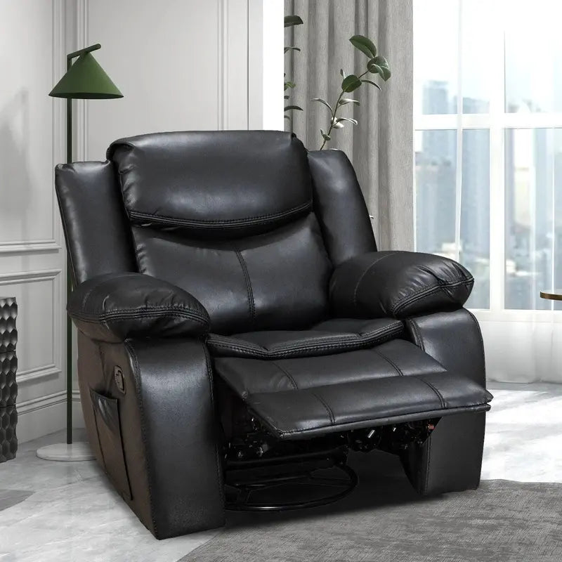Wide-Seat Leather Recliner with Massage & Heating Functions â€?Premium Comfort Lounge Chair