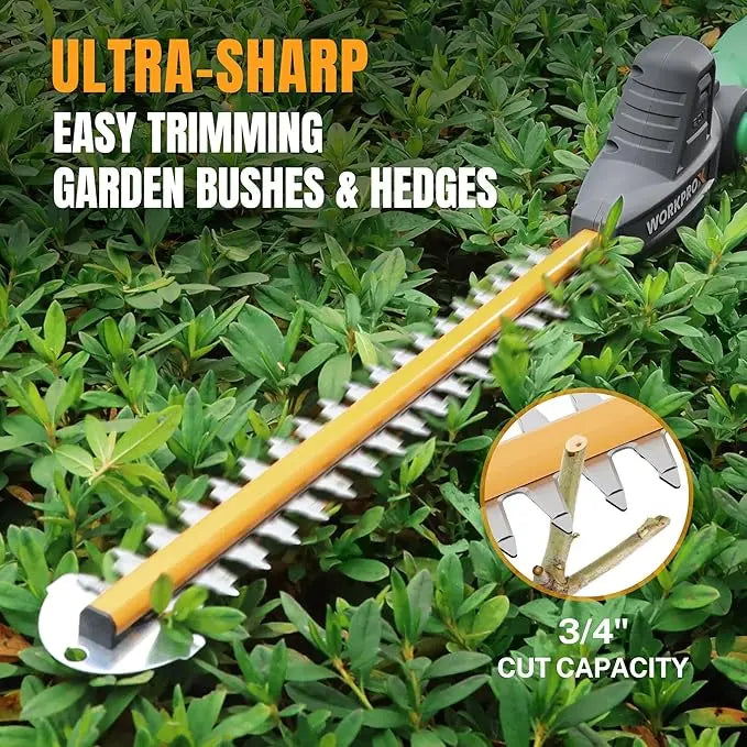 WORKPROX 20V Extendable Pole Hedge Trimmer â€?9.2-Foot Reach with 11-Position Rotating Head