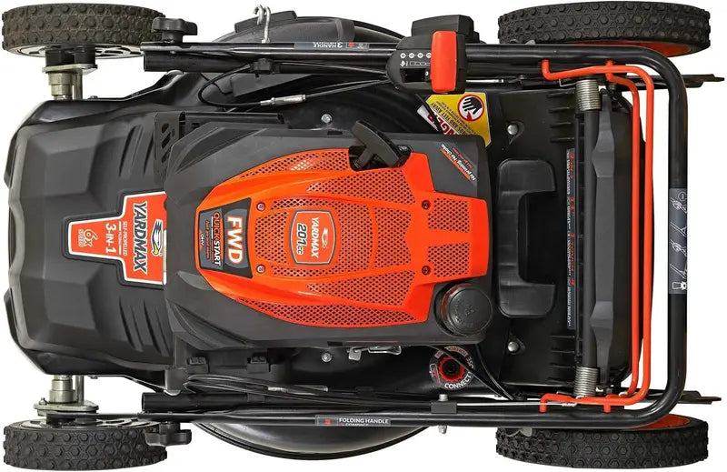 YARDMAX 22â€?201cc CVT Self-Propelled Gas Mower â€?3-in-1 Functionality