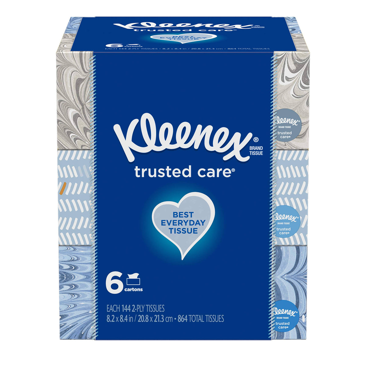 Kleenex Trusted Care Tissue, 2-Ply - 6 - 144 tissues 864 tissues