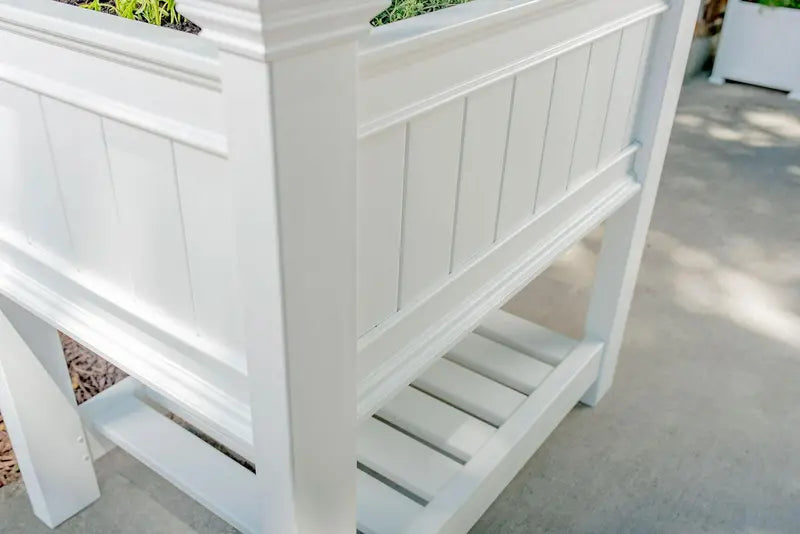 Vita Classic Cambridge Raised Garden Planter â€?White Vinyl, 38″x24″x36â€? BPA-Free, Includes Floor Boards & 20-Year Warranty